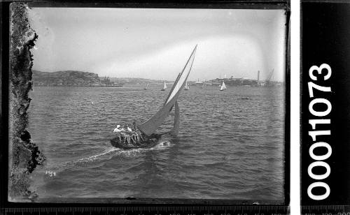 16-foot skiff racing near Cockatoo Island, Sydney Harbour