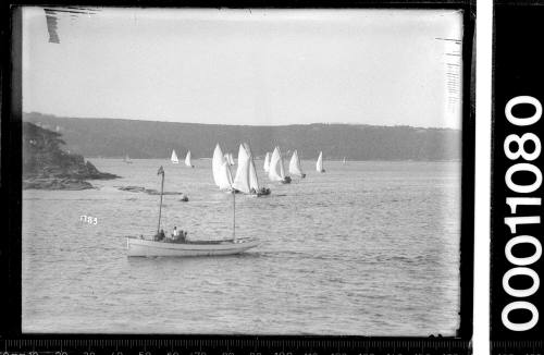 18-footers sailing near George's Head, Sydney Harbour