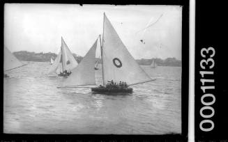 18-footers ARAWATTA and AUSTRALIA racing on Sydney Harbour