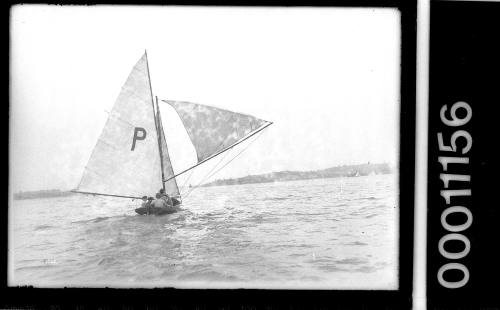 Possibly a 12-foot skiff on Sydney Harbour with letter P on mainsail