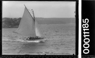 Half-decker under sail on Sydney Harbour