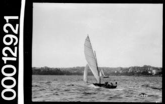 Yacht sailing near shoreline, Sydney Harbour
