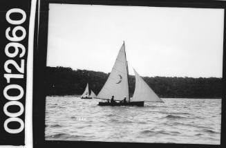Yachts under sail near shoreline, Sydney Harbour