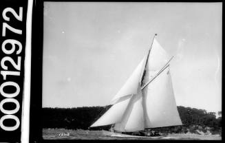 Yacht with the number '4' on the mainsail, Sydney Harbour