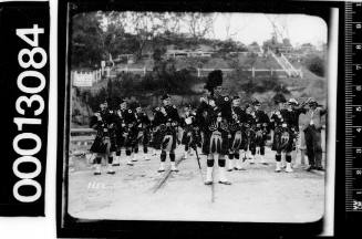 Portrait of a bagpipe band