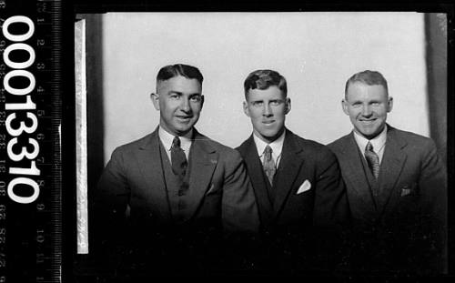 Group portrait of three men, possibly of the surname Buttenshaw