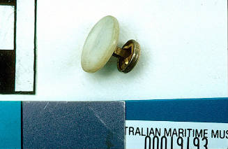 Mother of pearl button belonging to Captain Robert McKilliam