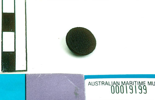 Silk button belonging to Captain Robert McKilliam