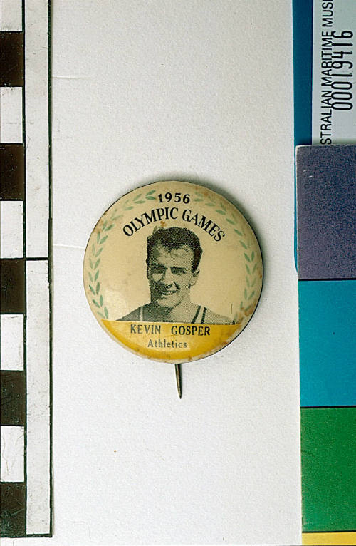 Kevin Gosper badge to commemorate the 1956 Melbourne Olympic Games