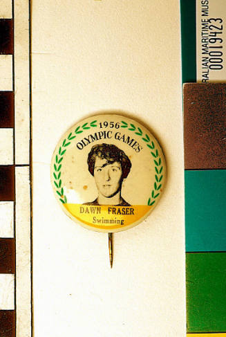 Dawn Fraser badge to commemorate the 1956 Melbourne Olympic Games