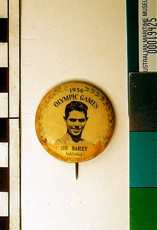 Jim Bailey badge to commemorate the 1956 Melbourne Olympic Games