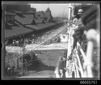 SS CERAMIC departing the White Star Line wharf at Millers Point