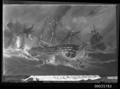 Ships of the Line during a storm by G. F. Gregory