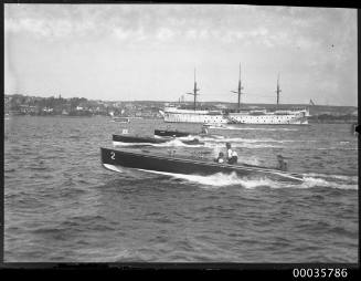 Hydroplanes racing off Rose Bay