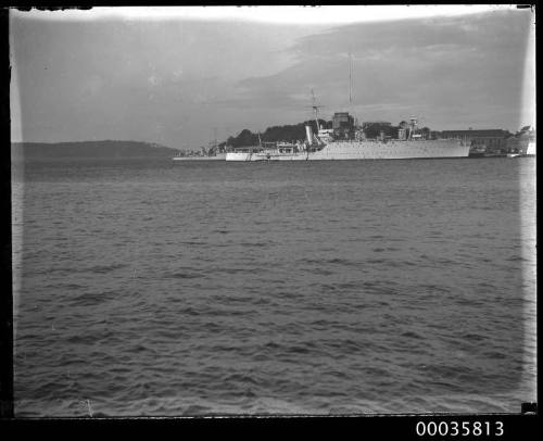 View of two warships in harbour