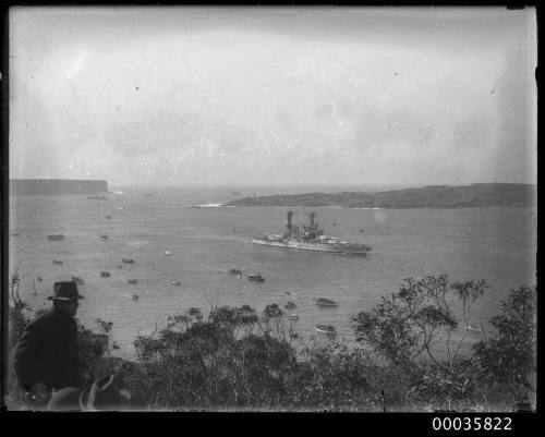 US Naval fleet entering Sydney Harbour