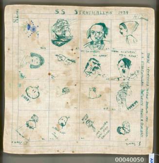 These cartoons were drawn on board SS STRATHALLAN between Aden and Bombay