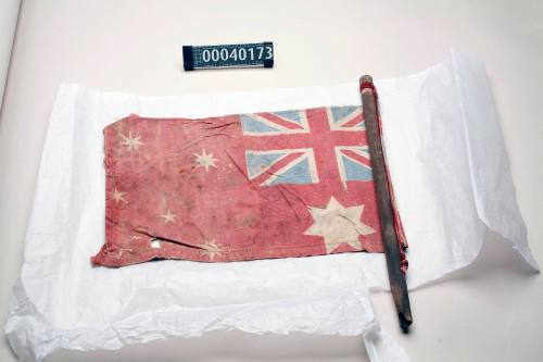 Miniature Australian Ensign from Oskar Speck's kayak