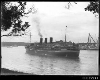 Image of three funnel passenger liner