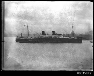 Image of twin funnel passenger liner