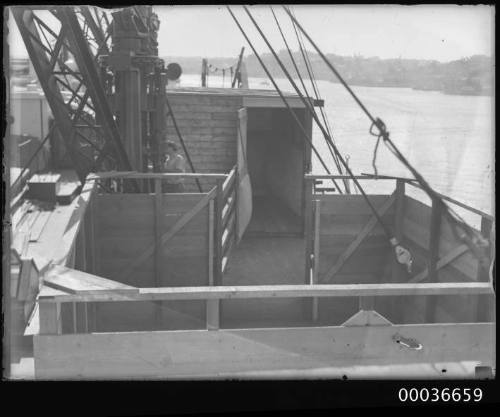 View of Pharlap's accomodation on deck of SS MONOWAI.