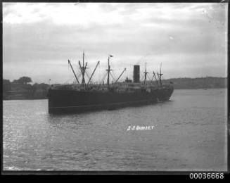 View of SS DORSET underway in harbour.