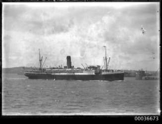 Unidentified passenger liner off Fort Denison, Sydney.