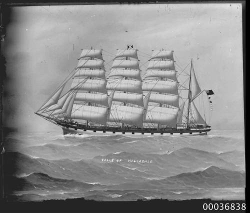 Ship FALLS OF HALLADALE at sea.