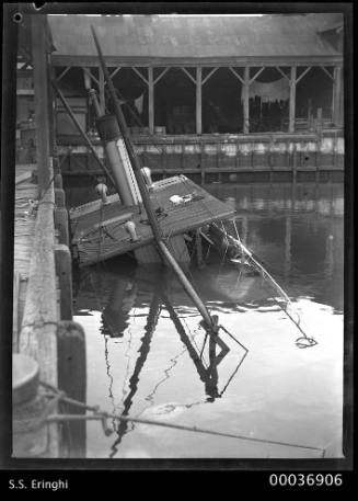 SS ERINGHI sank at her moorings Darling Harbour, 14th February 1937