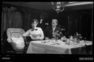 Gertrude Mathieson and Captain Mathieson on board ANTIOPE