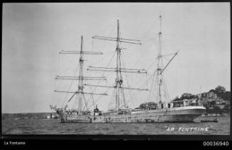 LA FONTAINE - three masted barque at anchor