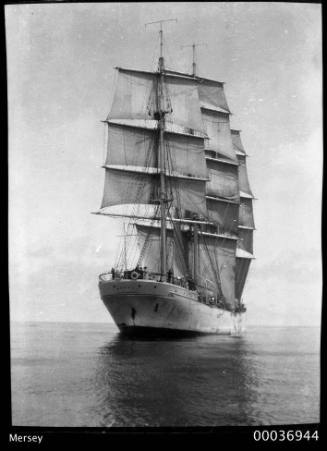 Three-masted ship MERSEY at sea