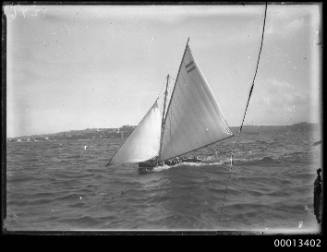 Untitled gaff-rigged skiff possibly 16'