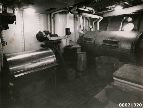 Image possibly of a laundry room on board a vessel