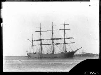 Four masted barque WILLIAM T LEWIS at anchor in Newcastle Harbour