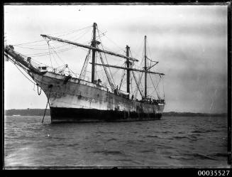 PIERRE ANTONINE, three mast barque anchored in harbour.