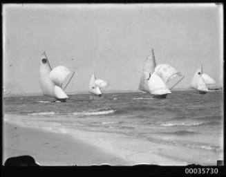 Sail boat race in harbour