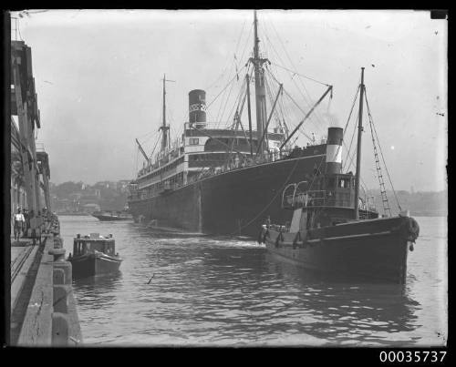 View of passenger liner MARELLA berthing in harbour.