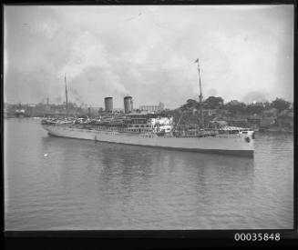 View of NIEUW ZEELAND passing East Balmain, Sydney, New South Wales.