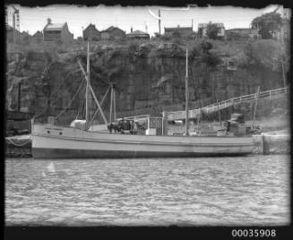 View of a Coast guard vessel at her moorings.