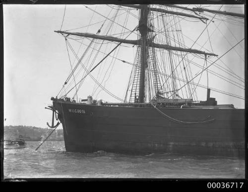 View of MUSCOOTA with missing bowsprit.