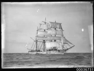 Starboard view of DANIEL three mast barque.