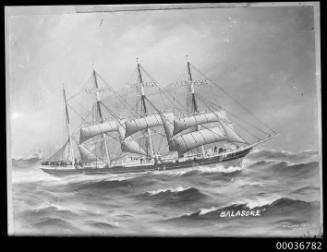 Image of BALASORE four mast barque at sea.