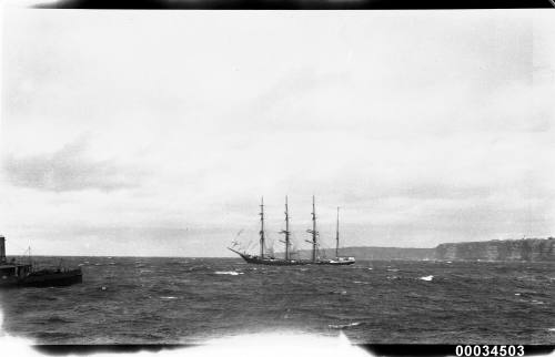 View of GRENADA four mast barque off Sydney Heads, Sydney, New South Wales.