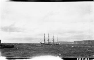 View of GRENADA four mast barque off Sydney Heads, Sydney, New South Wales.