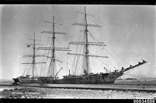 View of GENERAL FAIDHERBE three mast barque at wharf.