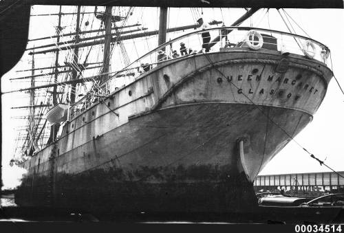 Four-masted barque QUEEN MARGARET at a wharf