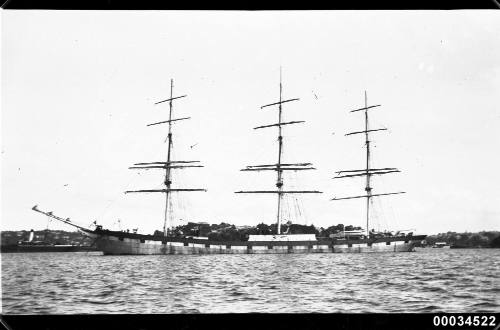 View of DITTON three mast barque in harbour.