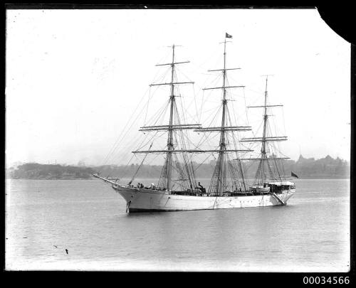 Three-masted ship MERSEY in Sydney Harbour