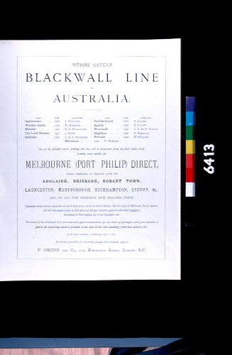 Messrs Green's Blackwall Line to Australia
